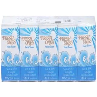 Freshones Facial Tissues 10 In One 3 Ply Soft & Silky Cologne Handkerchief