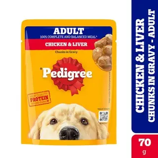 Pedigree Adult Chicken & Liver Chunks In Gravy 