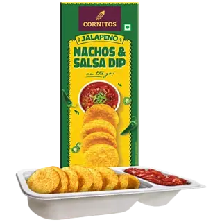 Cornitos Jalapeno Nachos & Salsa Dip Tray
