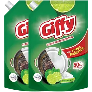 Giffy Concentrated Liquid Dish Wash Gel With Active Salt & Lime