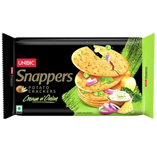 Unibic Snappers - Potato Crackers, Cream 'N' Onion