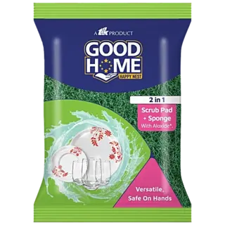 Good Home Scrub Pad - 2 in 1 (Sponge+Scrub Pad)