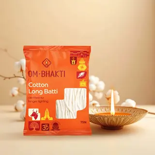 OM Bhakti Wick For DIya Cotton Long Batti