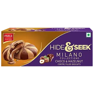 Parle Platina Hide & Seek Milano Collections Choco Hazelnut Centre Filled Biscuits