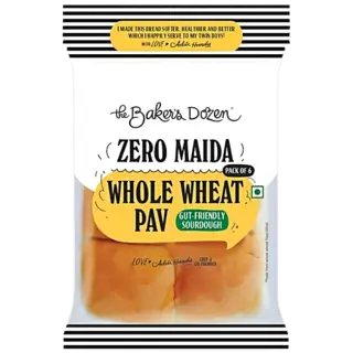 The Baker's Dozen Zero Maida Whole Wheat Pav