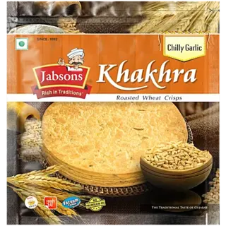 Jabsons Khakhra - Roasted Wheat Crisps, Chilly Garlic