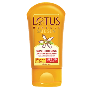 Lotus Herbals Safe Sun Skin Lightening Anti-Tan Sunscreen PA+++ - SPF 30