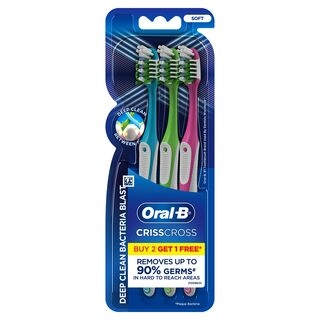 Oral-B Crisscross Bacteria Blast Deep Clean Soft Bristles Toothbrush 