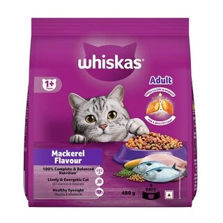 Whiskas Adult (1+ Years) Dry Cat Food, Mackerel Flavour