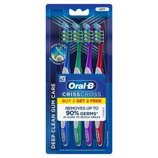 Oral-B Crisscross Gum Care Deep Clean Soft Bristle Toothbrush ( Buy 2 Get 2 Free)
