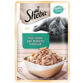 Sheba Wet Cat Food - Fish With Dry Bonito Flake