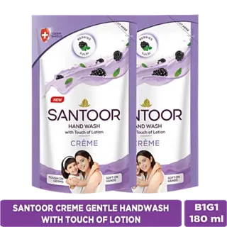 Santoor Creme Hand Wash - Berries & Tulsi