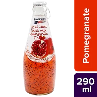 Americano Basil Seed Drinks Pomegranate