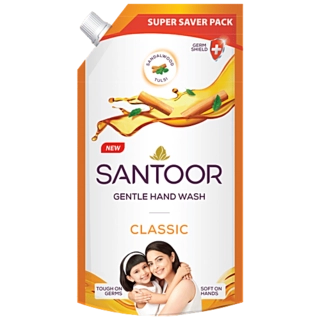 Santoor Classic Gentle Hand Wash - With Goodness Of Sandalwood & Tulsi,