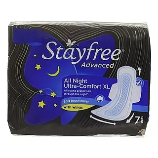 Stayfree Sanitary Pads - Advanced All Nights Soft Ultra-Thin with Wings