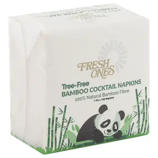 Fresh Ones Tree Free Bamboo 1 Ply Cocktail Napkins