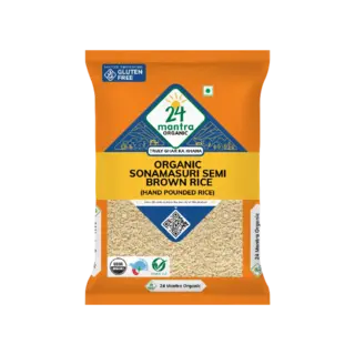 24 Mantra Organic Sonamasuri Semi Brown Rice/Handpounded