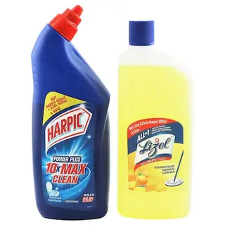 Harpic Original Toilet Cleaner & Lizol Citrus Surface Cleaner