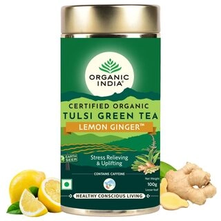 Organic India Tulsi Green Tea Lemon Ginger