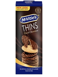 McVities Thins Dark Chocolate Crispy Biscuits