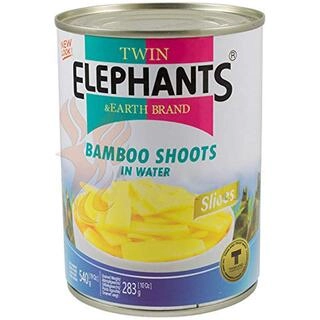  Twin Elephants and Earth Brand Bamboo Shoots in Water