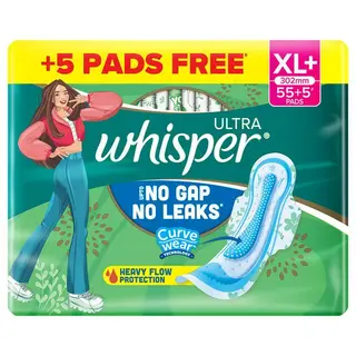 Whisper Ultra Sanitary Napkin with Wings XL+