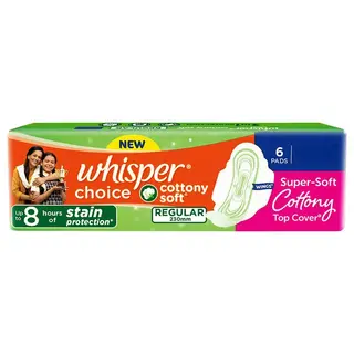 Whisper Choice Aloe Vera Freshness Sanitary Napkin with Wings Regular