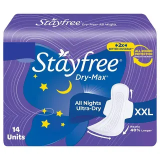 Stayfree Dry Max All Night Xxl Sanitary Pads
