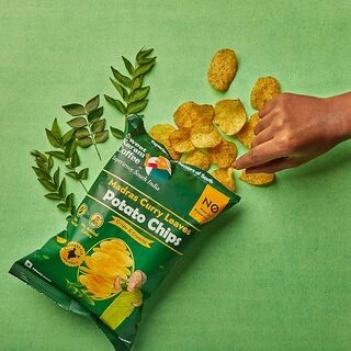 Sweet Karam Coffee Potato Chips Madras Curry Leaves Flavor