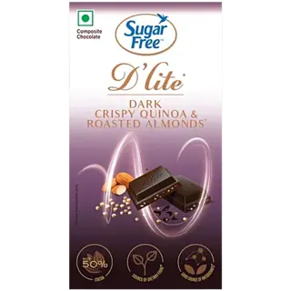 Sugar Free D'lite Crispy Quinoa & Roasted Almonds Dark Chocolate Bar