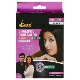 Vcare Triple Plus Black Shampoo Hair Color 