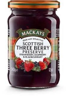 Mackays Scottish Three Berry Preserve Jam 