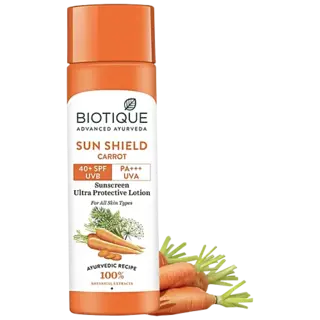 Biotique Sun Shield Carrot Sunscreen Ultra Protective Lotion SPF 40 Plus