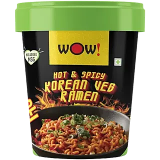 Wow Noodles Hot & Spicy Korean Veg Ramen Cup Noodles
