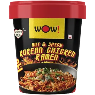Wow Noodles Hot & Spicy Korean Chicken Ramen Cup Noodles