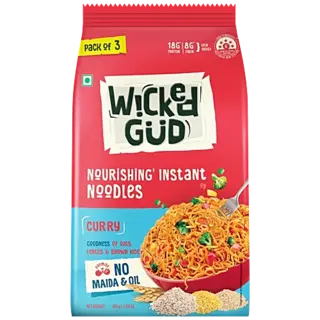 WickedGud Curry Nourishing Instant Noodles With Seasoning Mix