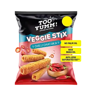 Too Yumm Chili Chataka Flavour Veggie Stix Namkeen