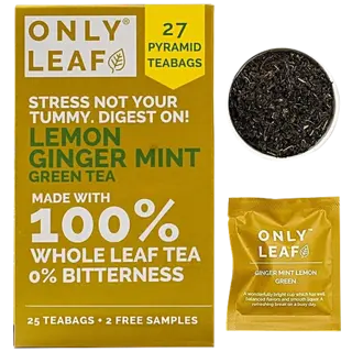 Only Leaf Lemon Ginger Mint Green Tea Bags