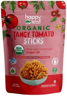 Happy Leaf Snacks Organic Tangy Tomoto Sticks