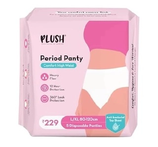 Plush Comfort High Waist Period Panties 5 Pcs L/XL (80-120cm)