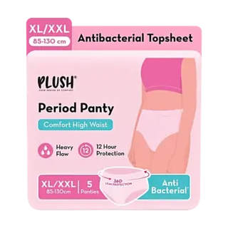 Plush Comfort High Waist Period Panty XL/XXL 85-130cm 5 pcs