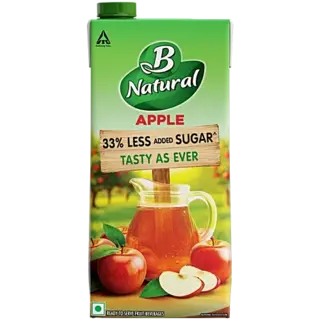 B Natural Apple Beverage 33% Less Added Sugar