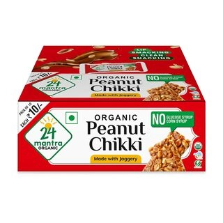 24 Mantra Organic Chikki Peanut 10 X 16G Pack