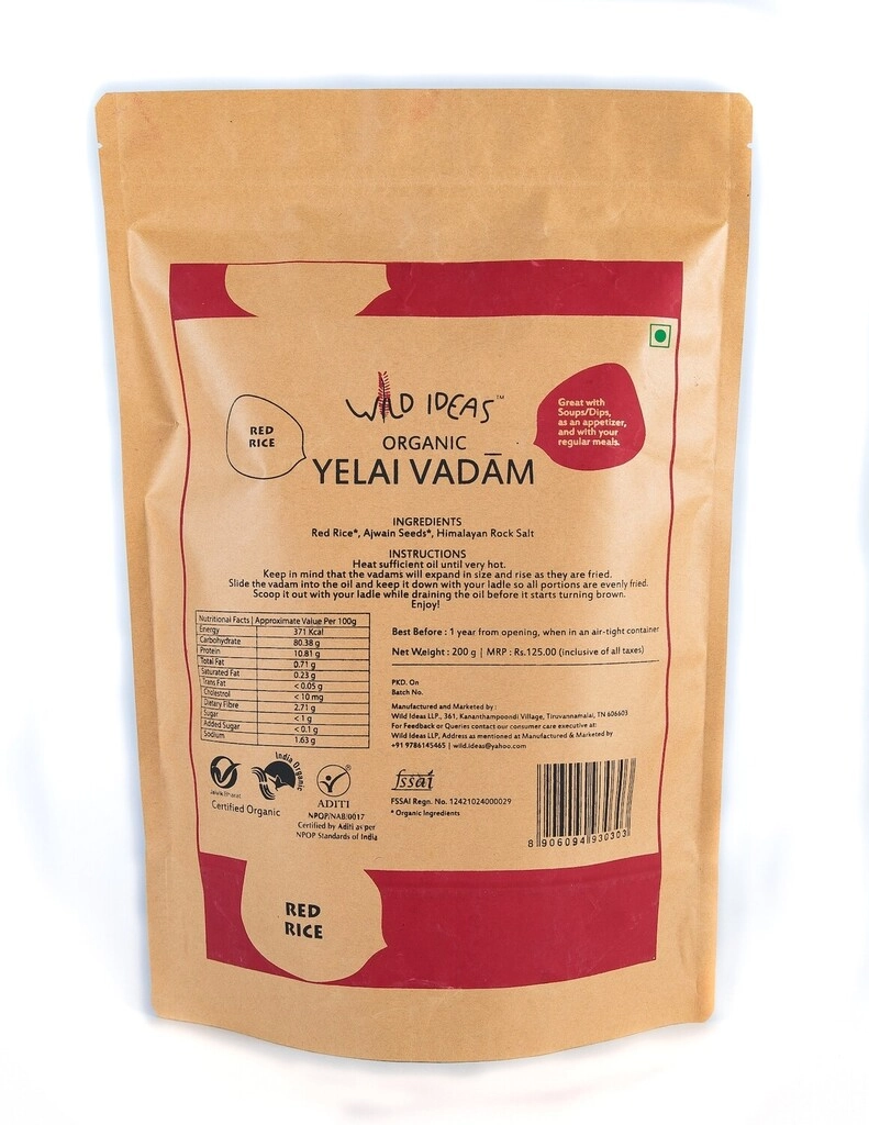 Red Rice Yelai Vadam