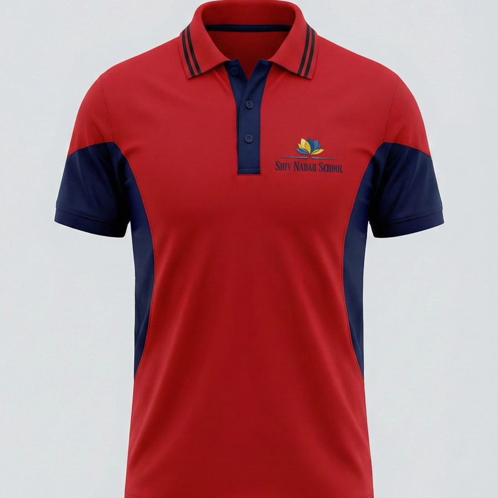 Shiv Nadar School T-shirt Half Sleeves Red