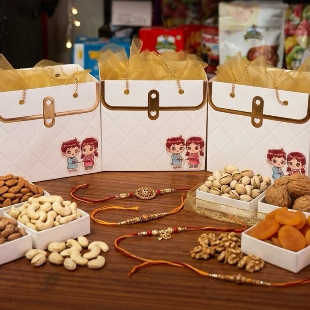 Premium Kaju & Badam Rakhi Gift Hamper (380g)