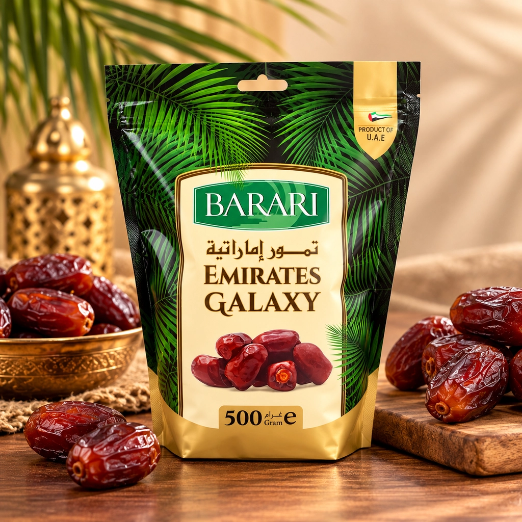 Barari Emirates Galaxy Dates 500g | Premium UAE Dates | Soft & Naturally Sweet | Rich Taste & Texture | Resealable Pack | Product of U.A.E.