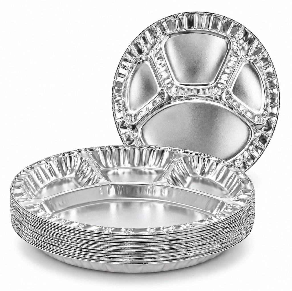 Silver Paper Thali 4Cp 14Inc