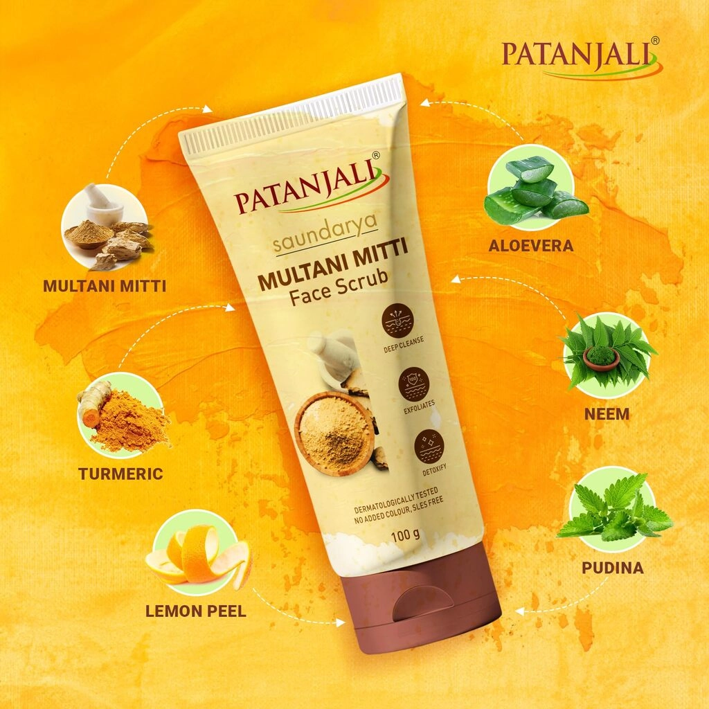 PATANJALI FACE SCRUB MULTANI MITTI 60G