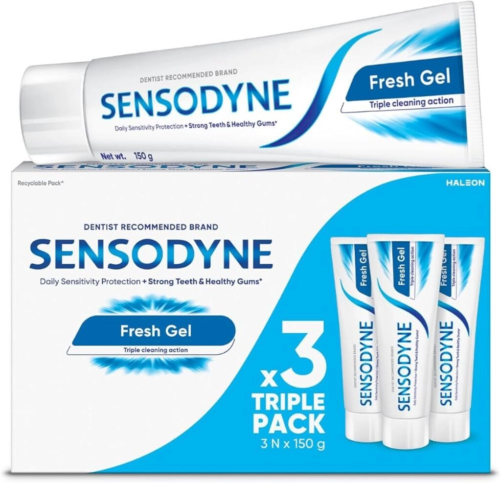 SENSODYNE FRESH GEL TOOTH PASTE 150*3
